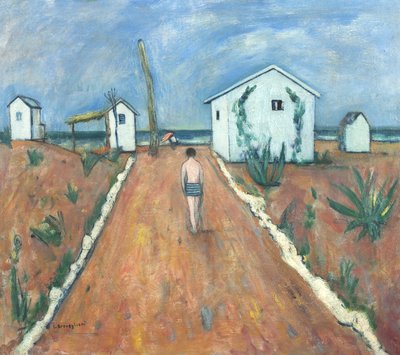Het strand van Fiumetto door Cesare Breveglieri