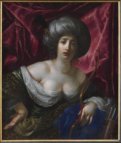 Vrouw afgebeeld als de godin Diana door Cesare Dandini