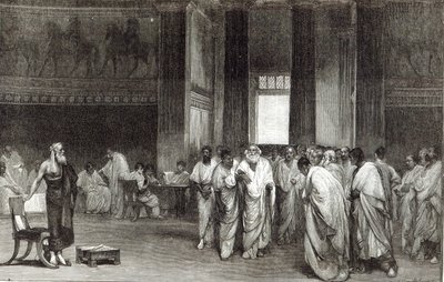Appius Claudius die de Senaat overtuigt om het vredesaanbod van Pyrrhus af te wijzen, uit 