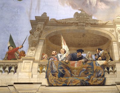 Ettore, Andrea Doria, F. Ferrucci, M. Colonna en Doge Morosini (detail) door Cesare Mariani