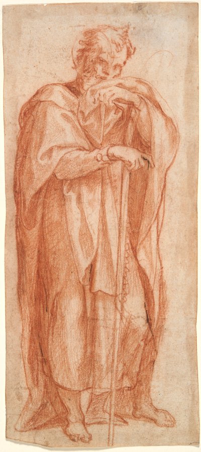 Eleazar, studie voor een fresco in de Sixtijnse Kapel, Santa Maria Maggiore, Rome door Cesare Nebbia