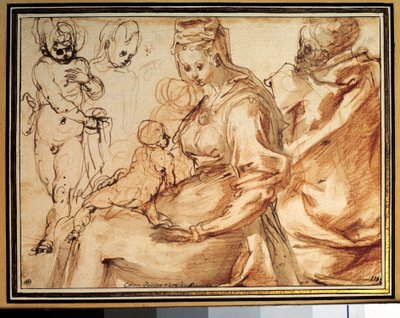 De heilige familie door Cesare Pollini
