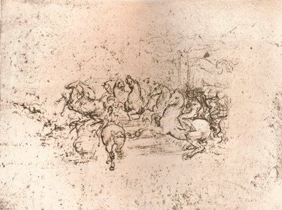 Kopie van een deel van de cartoon van de Slag bij Anghiari, ca. 1505-ca. 1523, 1883 door Cesare da Sesto