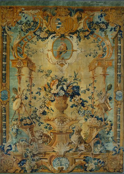 Savonnerie Paneel: Herfst, ca. 1717 door Chaillot Workshops Royal Savonnerie Manufactory