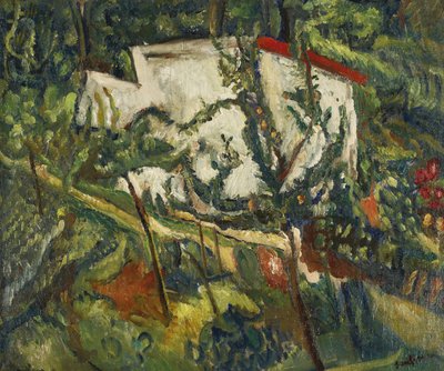 Huis in Clamart, ca. 1918 door Chaim Soutine