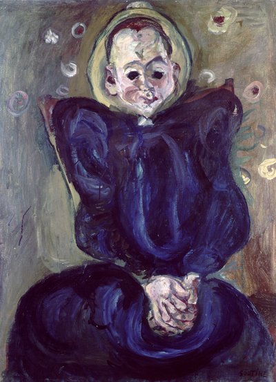 Vrouw in een blauwe jurk door Chaim Soutine