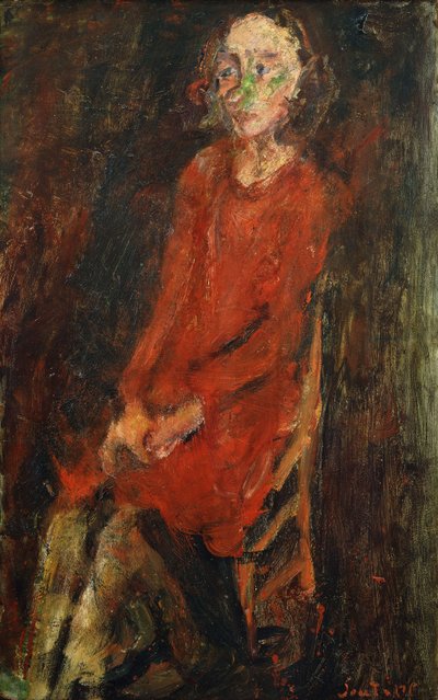 Jonge vrouw in rood, 1928 door Chaim Soutine
