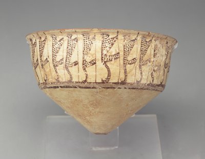Kegelvormige kom met een luipaardontwerp, 3500-3000 v.Chr. door Chalcolithic