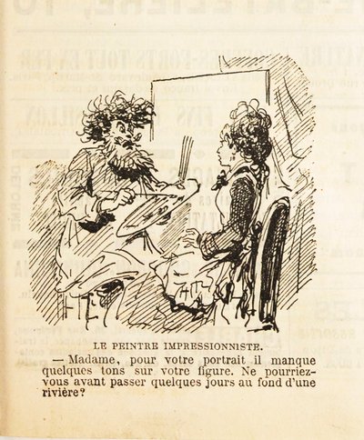 Mevrouw, voor uw portret ontbreken er een paar tonen op uw gezicht, 1877 door Cham