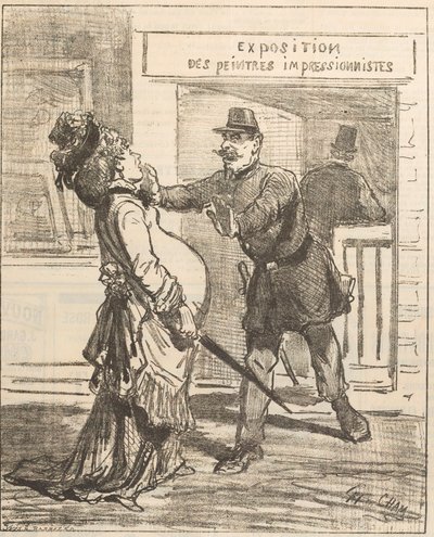 Mevrouw, het is niet raadzaam om binnen te komen! Le Charivari, 16 april 1877, 1877 door Cham