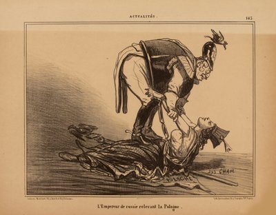 De keizer van Rusland helpt Polen, 1855 door Cham