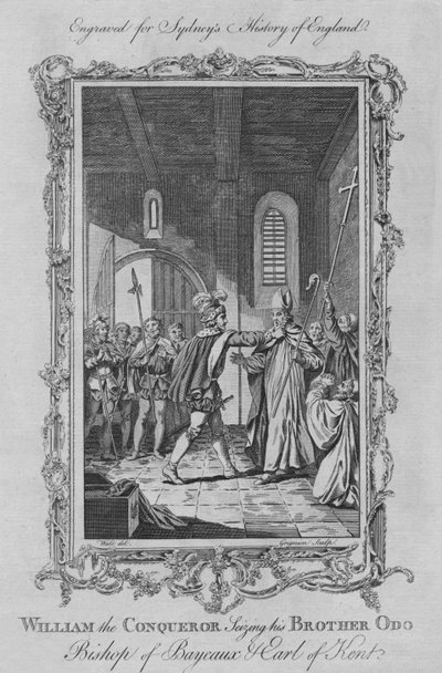 Willem de Veroveraar grijpt zijn broer Odo, bisschop van Bayeux en graaf van Kent, 1773 door Charles,C Grignion,Charles Grignion the Elder. Charles Grignion,Grignion