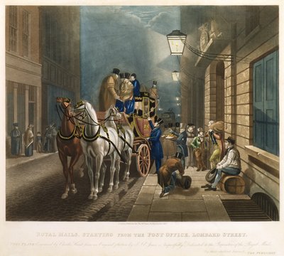 Koninklijke Post vertrekt vanaf het Postkantoor, Lombardstraat door Charles Hunt