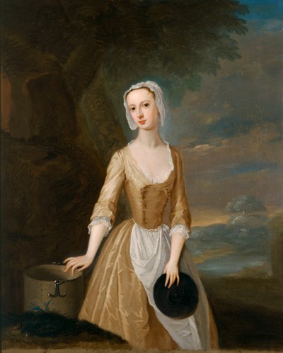 Catherine Hyde, hertogin van Queensbury als melkmeisje c.1770 door Charles (after) Jervas