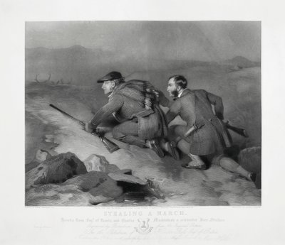 Stealing a March, gegraveerd door Edward Burton door Charles (after) Landseer