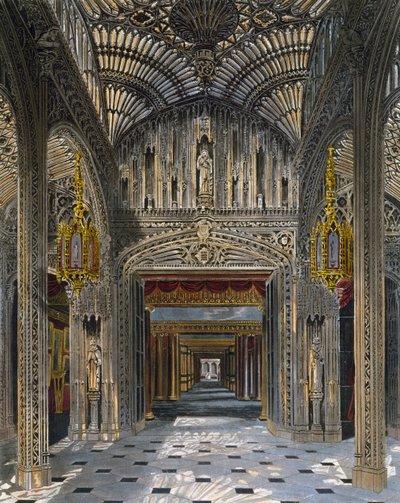 Conservatorium, gravure door Richard Reeve, gebaseerd op ontwerp door Charles Wild, uit The History of the Royal Residences door Charles (after) Wild