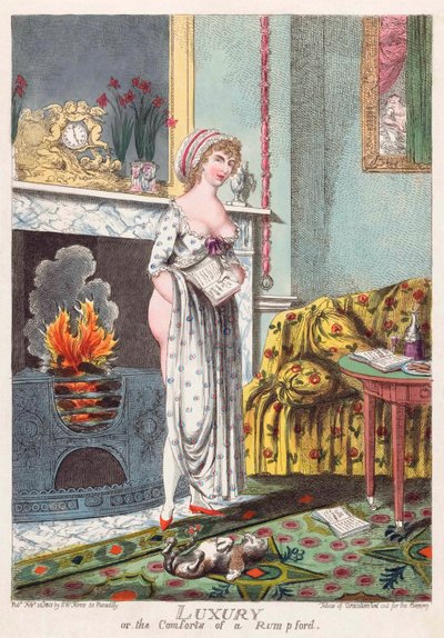Comforts of a Rum p ford stove door Charles (after) Williams