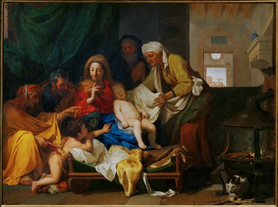 De slaap van het Kind Jezus ... door Charles (attr. to) Le Brun