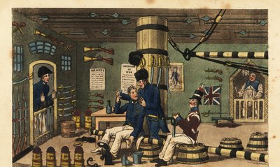 Adelborst Newcome opgesloten in ijzeren kettingen in de geschutkamer voor het slaan van dokter Pestle door Charles (c.1797 1850) (after) Williams