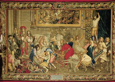 Lodewijk XIV bezoekt de Gobelins-fabriek door Charles (studio of ) Le Brun