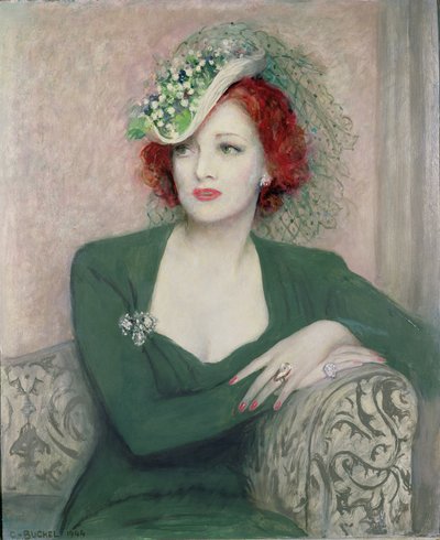 Een Halflang Portret van Margo Graham door Charles A. Buchel