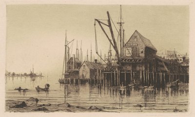 Oude botenhuis door Charles A. Platt