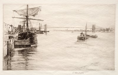Brooklyn Bridge, 1888 door Charles Adams Platt