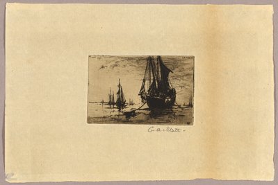 Schets van een boot door Charles Adams Platt
