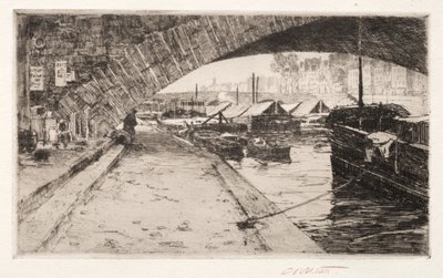 Onder de Pont Marie, Parijs door Charles Adams Platt