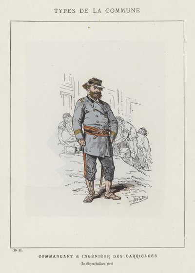 Commandant en Ingenieur van de Barricades, De burger Gaillard vader door Charles Albert d Arnoux Bertall