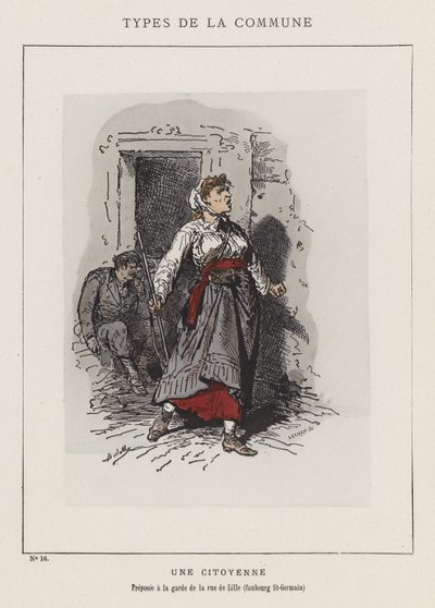 Een Burgeres, Toegewezen aan de bewaking van de rue de Lille, faubourg St-Germain door Charles Albert d Arnoux Bertall