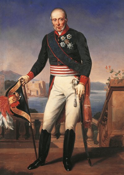 Portret van Frans I van de Twee Siciliën door Charles Alexandre Debacq