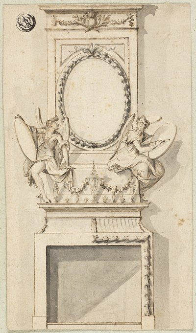 Ontwerp voor een schoorsteenstuk door Charles Alfred Stothard