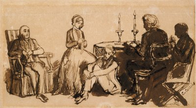 Een Avond in het Huis van de Combes, 1850-1851 door Charles Allston Collins