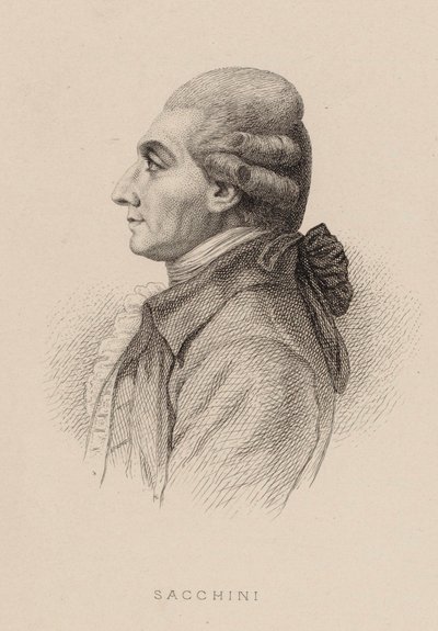 Portret van de componist Antonio Sacchini door Charles Alphonse Deblois