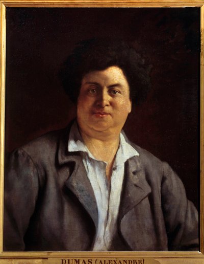 Portret van de schrijver Alexandre Dumas père door Charles Alphonse Paul Bellay