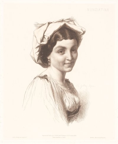 Portret van een Italiaanse vrouw door Charles Alphonse Paul Bellay
