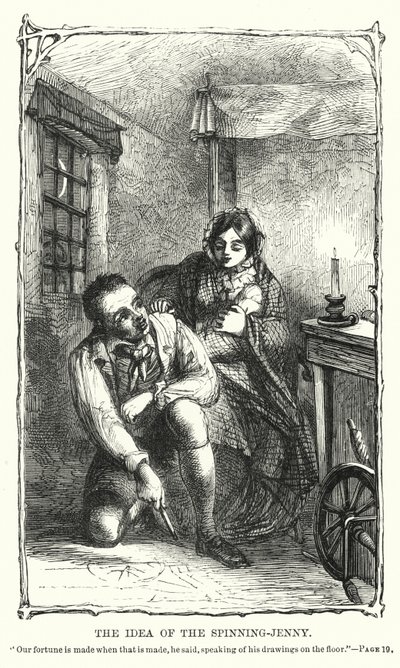 Het idee van de spinning-jenny door Charles Altamont Doyle