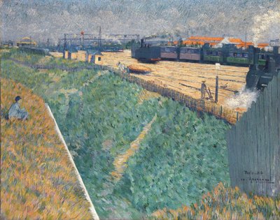 De Westelijke Spoorweg bij de Uitgang van Parijs door Charles Angrand