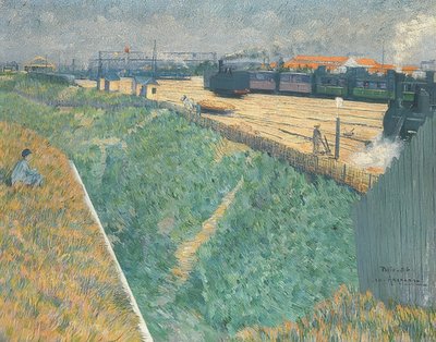 De Westbaan bij het verlaten van Parijs. 1886 door Charles Angrand