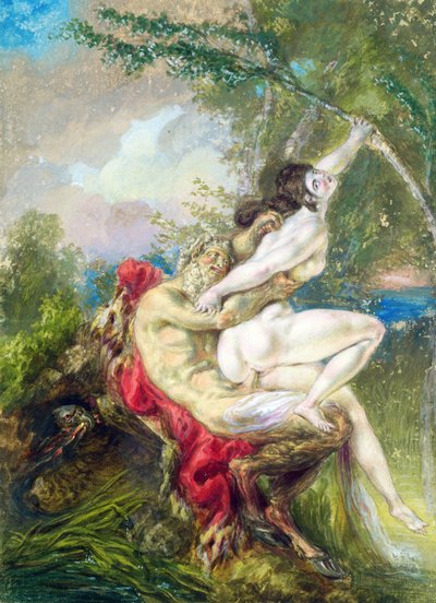 Jupiter en Antiope, uit Histoire Universelle door Charles Antoine (attr. to) Coypel