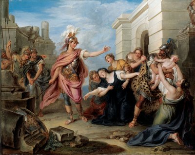 Andromache en Pyrrhus door Charles Antoine Coypel