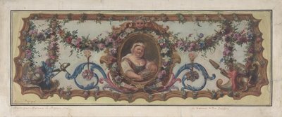 Ontwerp voor een tapijtstoel van een sofa, 1721 door Charles Antoine Coypel