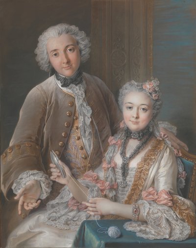 François de Jullienne 1722-1754 en zijn vrouw Marie Élisabeth de Séré de Rieux, 1724-1795, 1743 door Charles Antoine Coypel