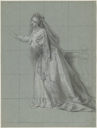 Studie van een naar links gekeerde vrouw (Rodugune) door Charles Antoine Coypel