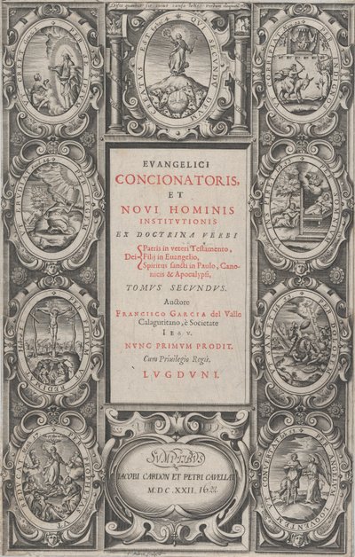Frontispice voor Evangelicus Concionatoris, et Novi Hominis Institutionis, 1622 door Charles Audran