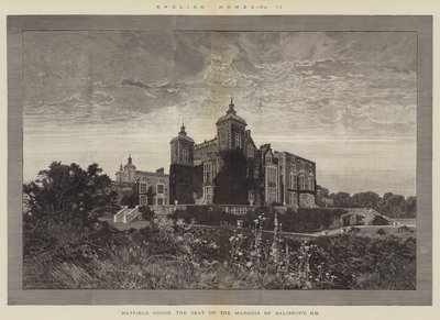 Engelse Huizen, Hatfield House, de Zetel van de Markies van Salisbury, KG door Charles Auguste Loye