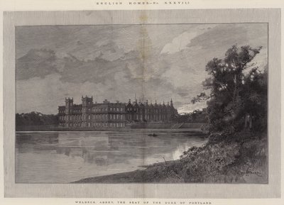 Engelse Huizen, Welbeck Abbey, de zetel van de Hertog van Portland door Charles Auguste Loye