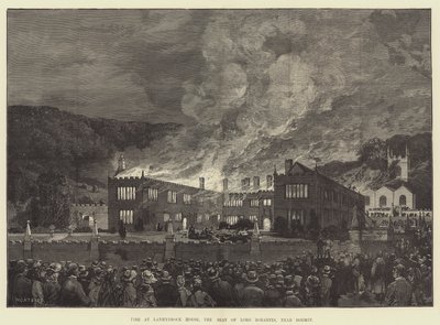 Brand in Lanhydrock House, het Landgoed van Lord Robartes, nabij Bodmin door Charles Auguste Loye