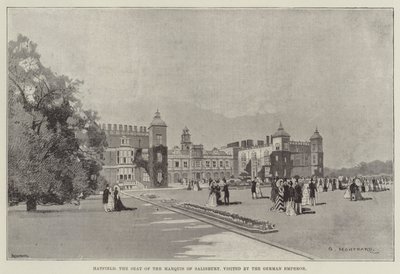 Hatfield, het Landgoed van de Markies van Salisbury, bezocht door de Duitse Keizer door Charles Auguste Loye